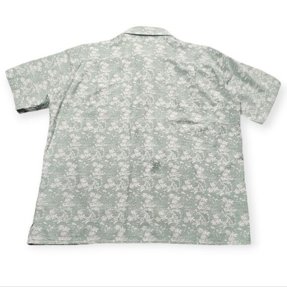 Orvis Men's Palm Print Short Sleeve Cotton Button Down Active Fit Shirt Green XL - Picture 7 of 9